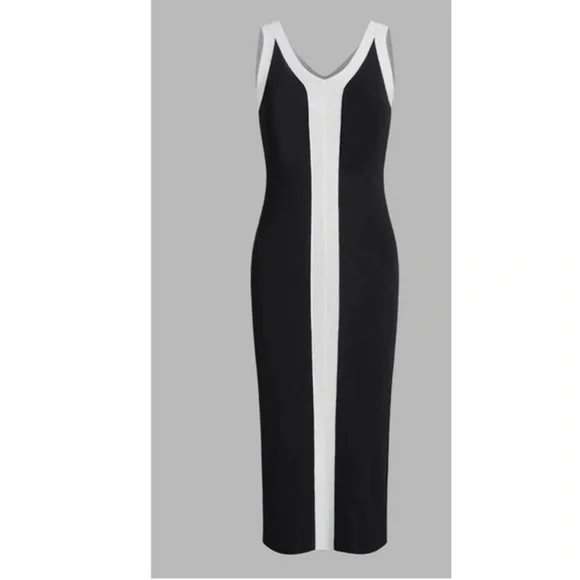 Commense Elegant Black and White Sleeveless Dress SzM NWT HOST PICK!ππ - Picture 3 of 7